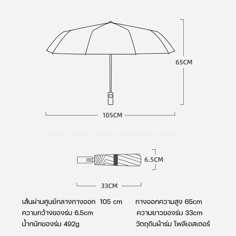ร่มกันฝน THAI SUN SPORT รุ่น SSR0038BU สีน้ำเงิน